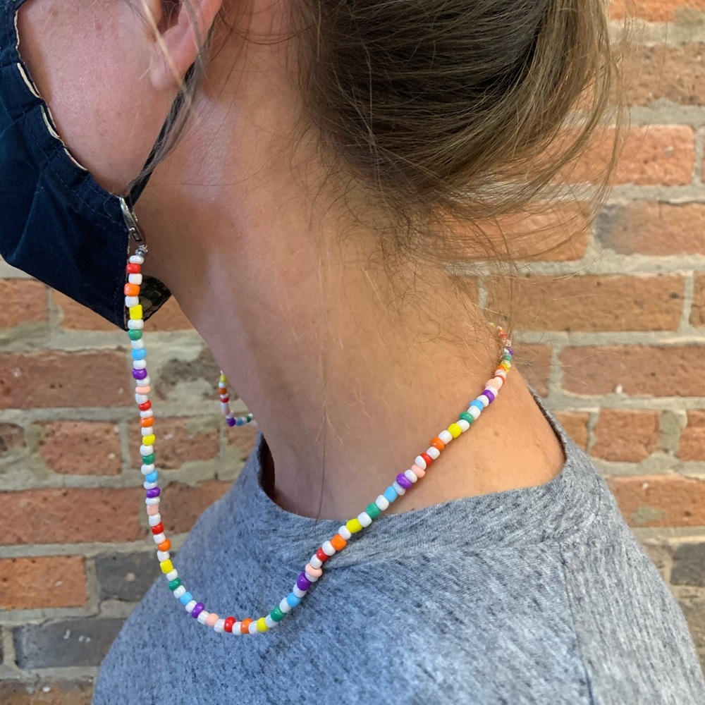 Glass bead face mask lanyard 26 inches